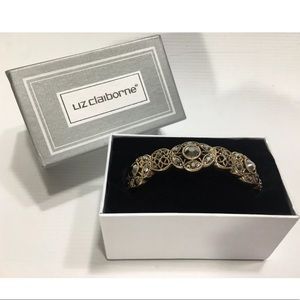 Liz Claiborne Gold Stretch Jeweled Bracelet OS